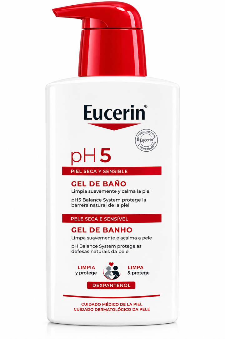 Eucerin pH5 Gel de Bain – Peaux Sèches &amp; Sensibles – 1L