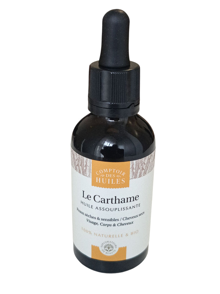 Huile de Carthame Bio – Assouplissante & Apaisante | Visage & Cheveux | 100 % Naturelle et Certifiée Bio