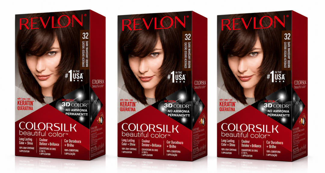 Revlon ColorSilk Beautiful Color 32 Brun Foncé Rougeâtre – Coloration Permanente Sans Ammoniaque