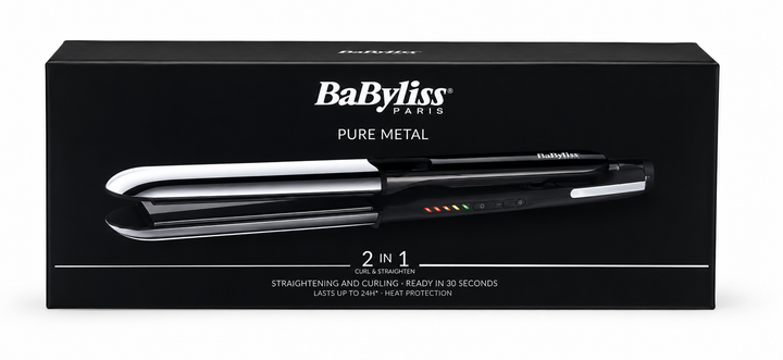 BaByliss Paris Pure Metal 2 en 1 – Lisseur &amp; Boucleur Professionnel (ST480E
