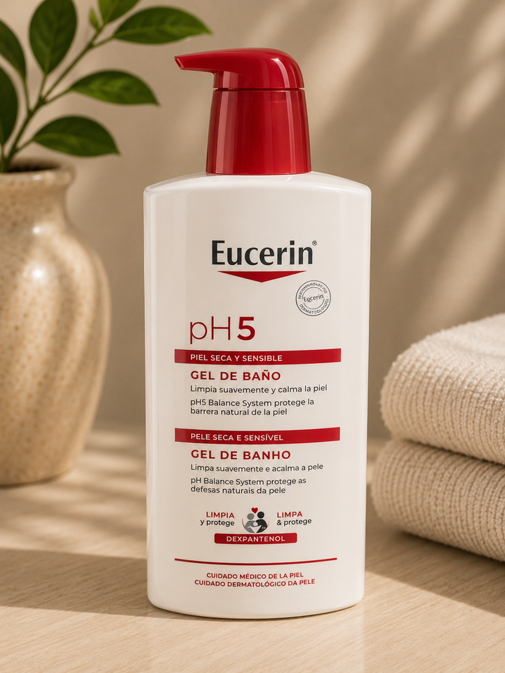 Eucerin pH5 Gel de Bain – Peaux Sèches &amp; Sensibles – 1L