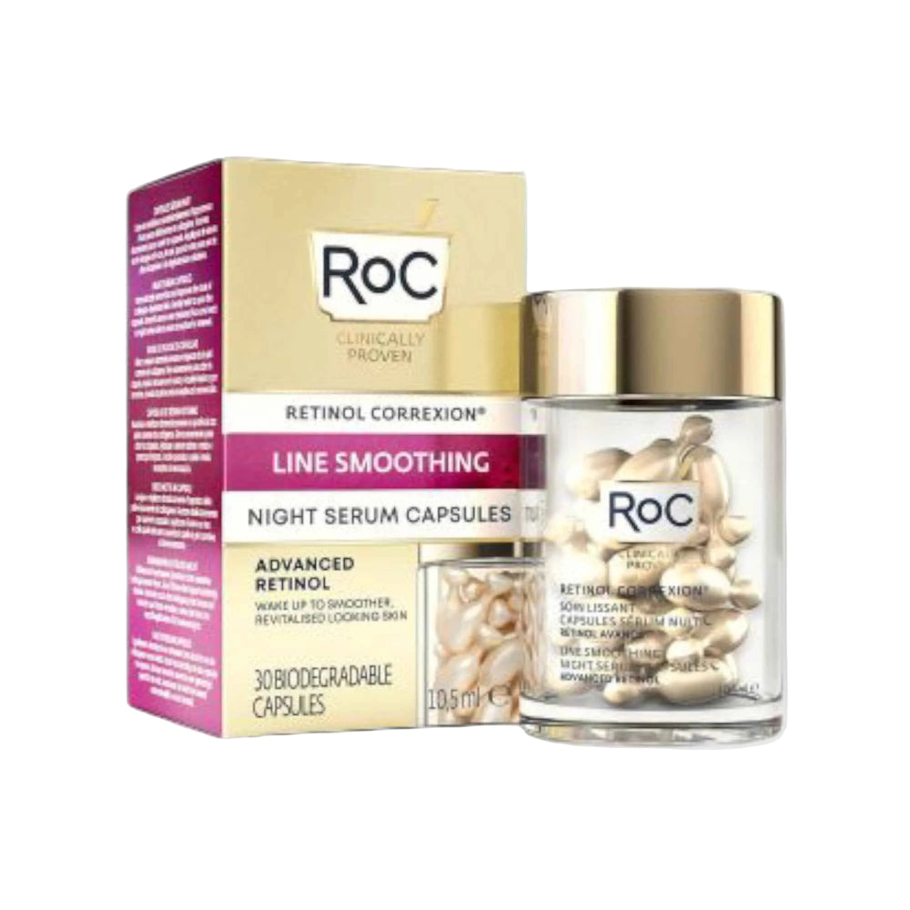 RoC Retinol Correxion Line Smoothing – Capsules Sérum Nuit Anti-Rides au Rétinol Avancé (30 unités)