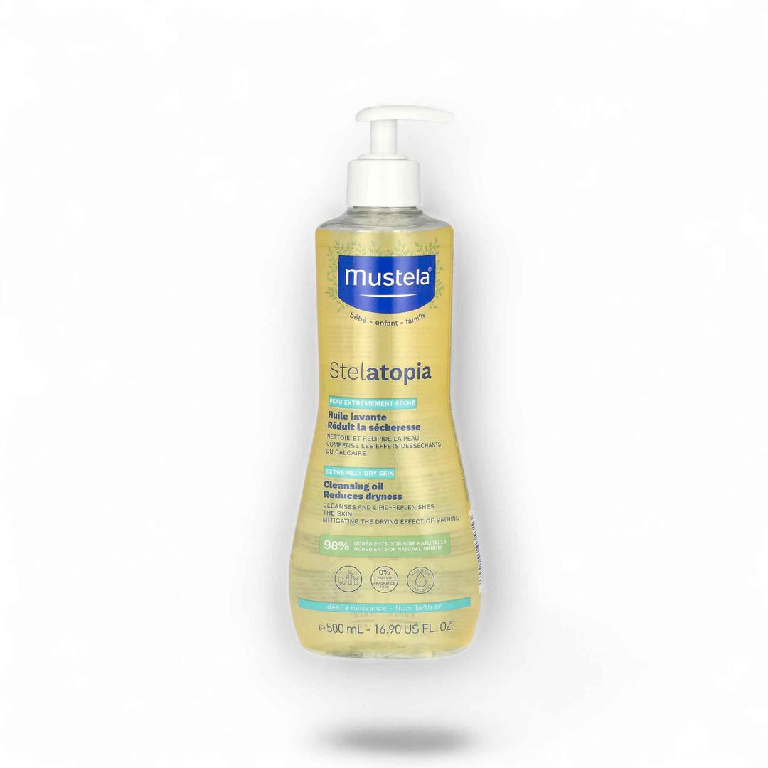 Mustela Stelatopia Huile Lavante – Anti-Démangeaisons – Peaux Très Sèches & Atopiques – 500 ml.