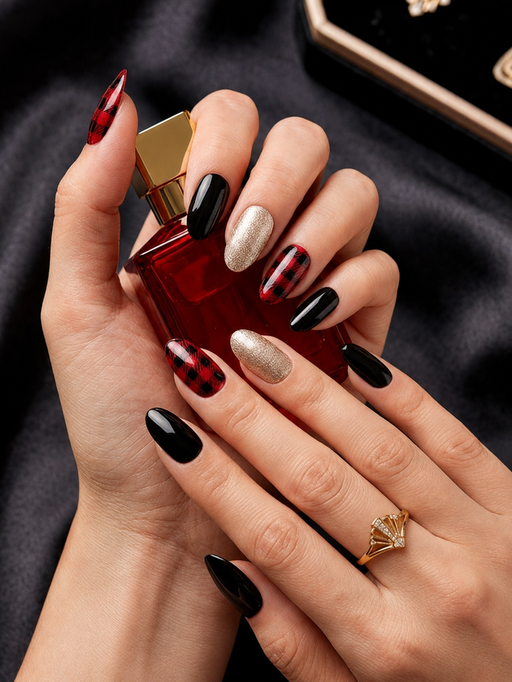 ÉDGEU - Perfect Gel Nail Wraps (ENA514 - Red Blanket Check)