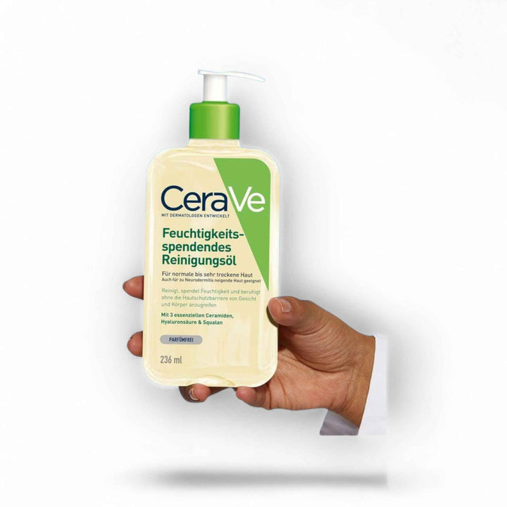 CeraVe Huile Lavante Moussante Hydratante – Peaux Normales à Très Sèches (236 ml)