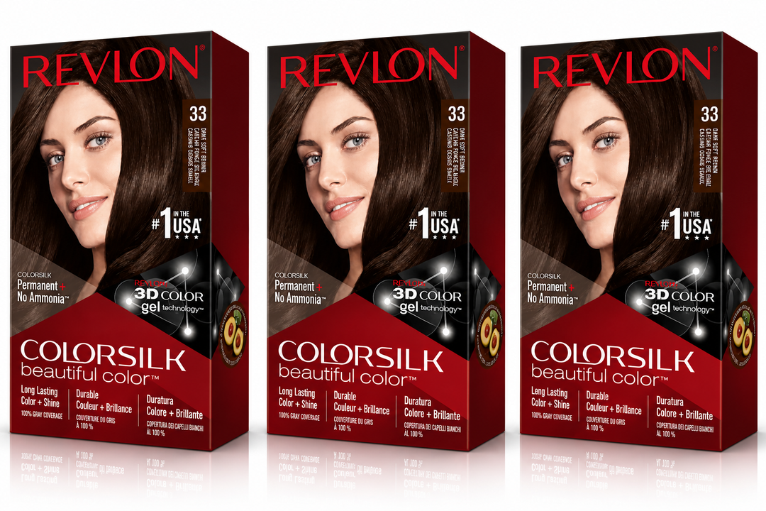 Revlon ColorSilk Beautiful Color 33 Châtain Foncé Naturel – Coloration Permanente Sans Ammoniaque