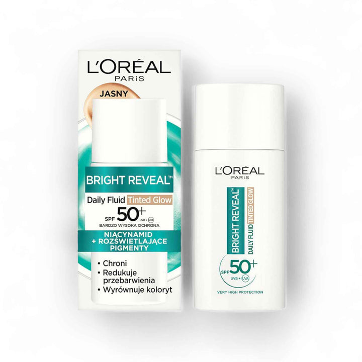 L’Oréal Paris Bright Reveal SPF 50+ – Fluide Teinté Éclat Quotidien au Niacinamide 50 ml
