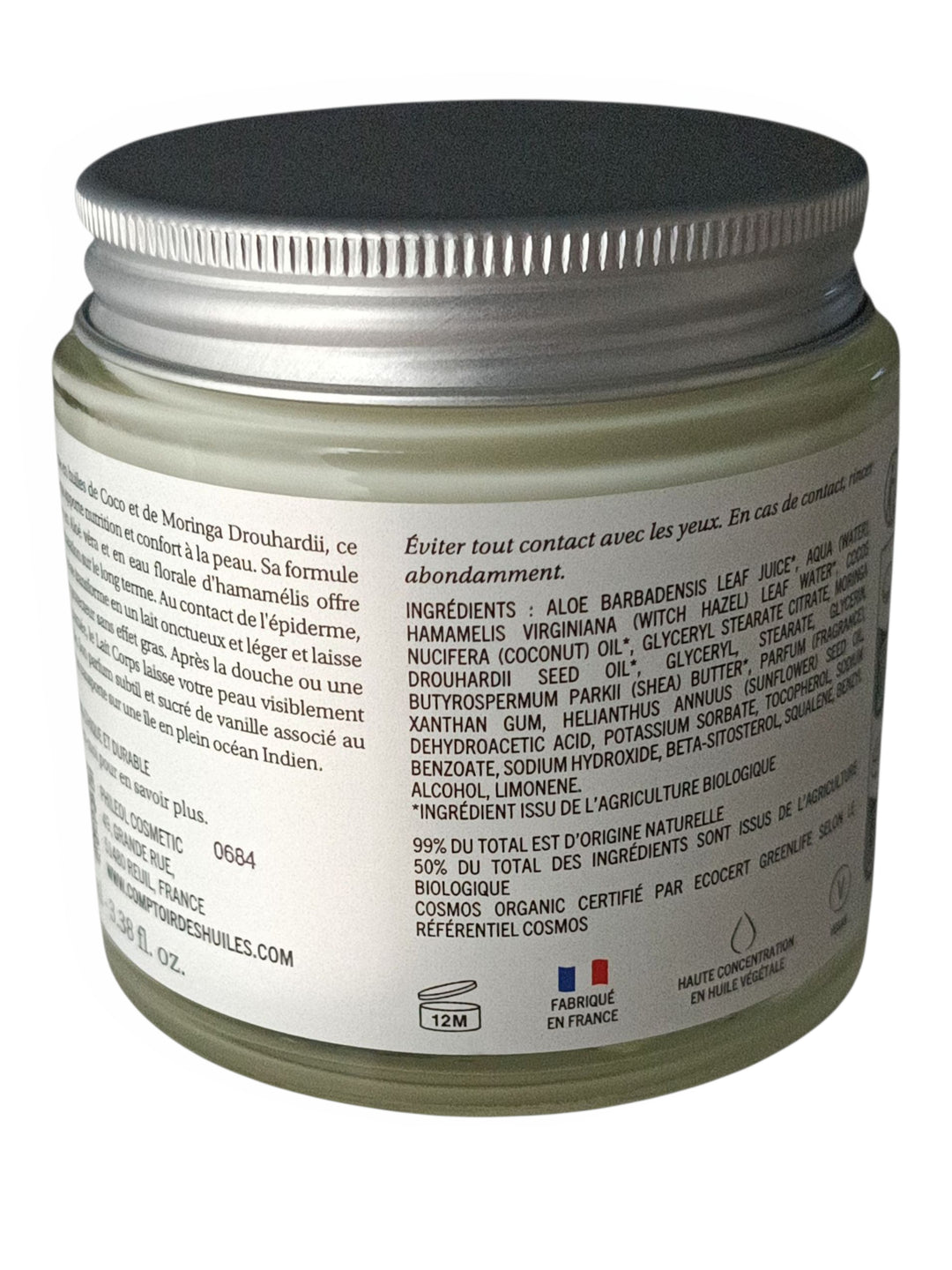 Lait Corps Hydratant Bio à la Noix de Coco et au Moringa – Nutrition & Douceur Sans Effet Gras.