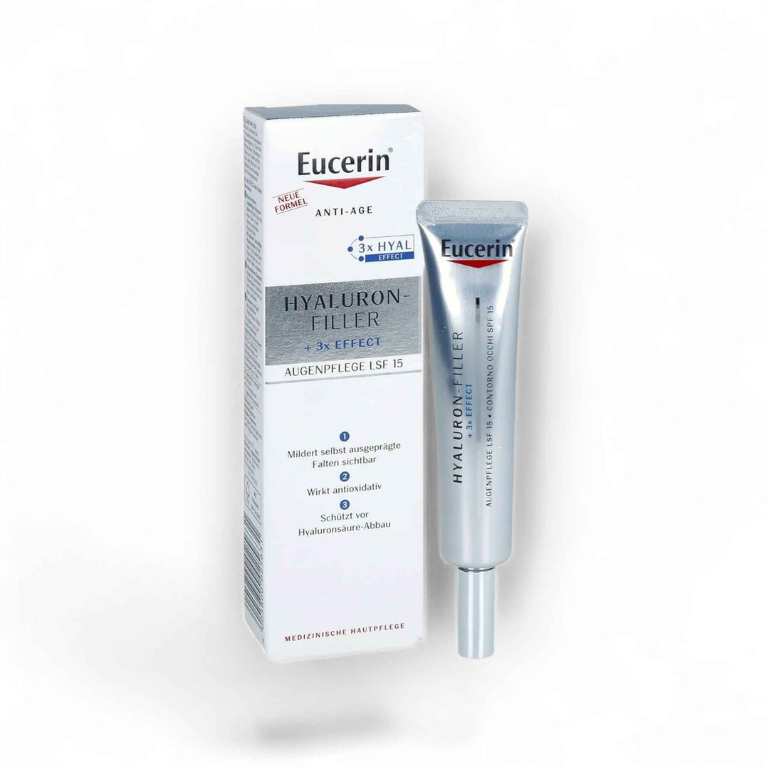 Eucerin Hyaluron-Filler +3x Effect Contour des Yeux SPF 15 – Soin Anti-Rides et Protecteur – 15 ml