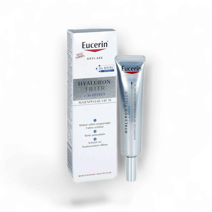 Eucerin Hyaluron-Filler +3x Effect Contour des Yeux SPF 15 – Soin Anti-Rides et Protecteur – 15 ml