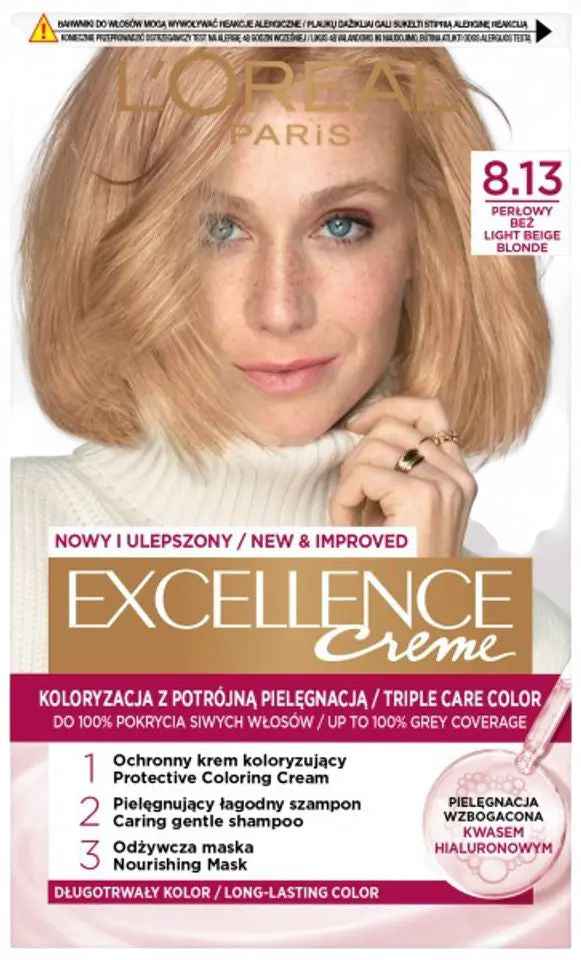 L’Oréal Paris Excellence Crème 8.13 Blond Beige Clair | Coloration Permanente Triple Soin