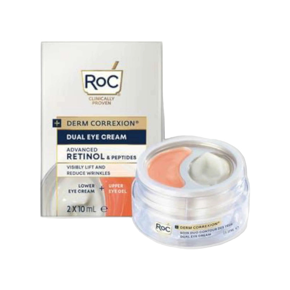RoC Derm Correxion – Crème Yeux Double Action au Rétinol & Peptides – 2 x 10 ml