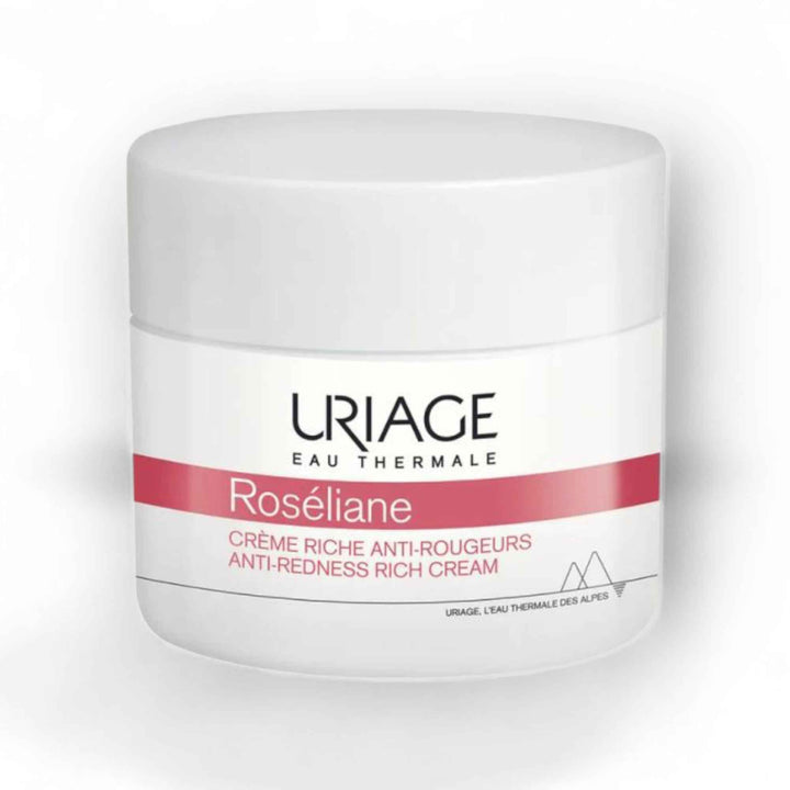 Uriage Roséliane Crème Riche Anti-Rougeurs – Soin Apaisant, Nourrissant & Unifiant – Peaux Sensibles 50 ml
