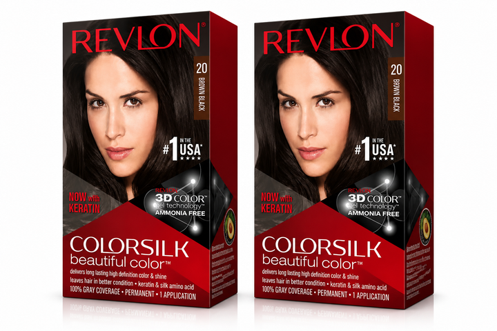 Revlon ColorSilk Beautiful Color 20 Brun Noir – Coloration Permanente Sans Ammoniaque