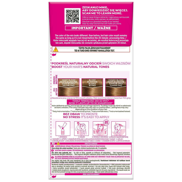 L’Oréal Paris Casting Crème Gloss 700 Blond | Coloration Soin Sans Ammoniaque – Brillance & Douceur Naturelle