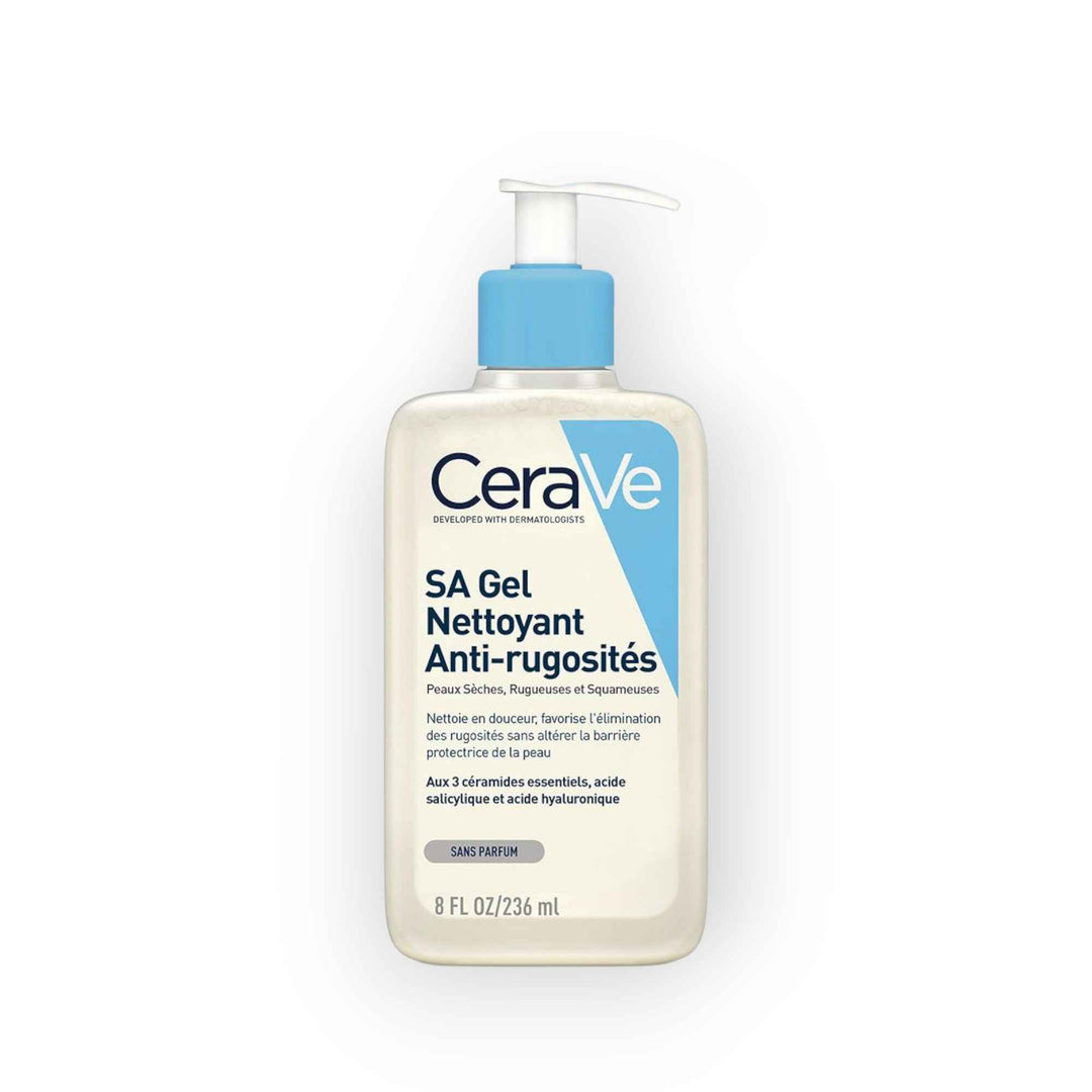 CeraVe SA Gel Nettoyant Anti-Rugosités – Peaux Sèches et Rugueuses (236 ml)