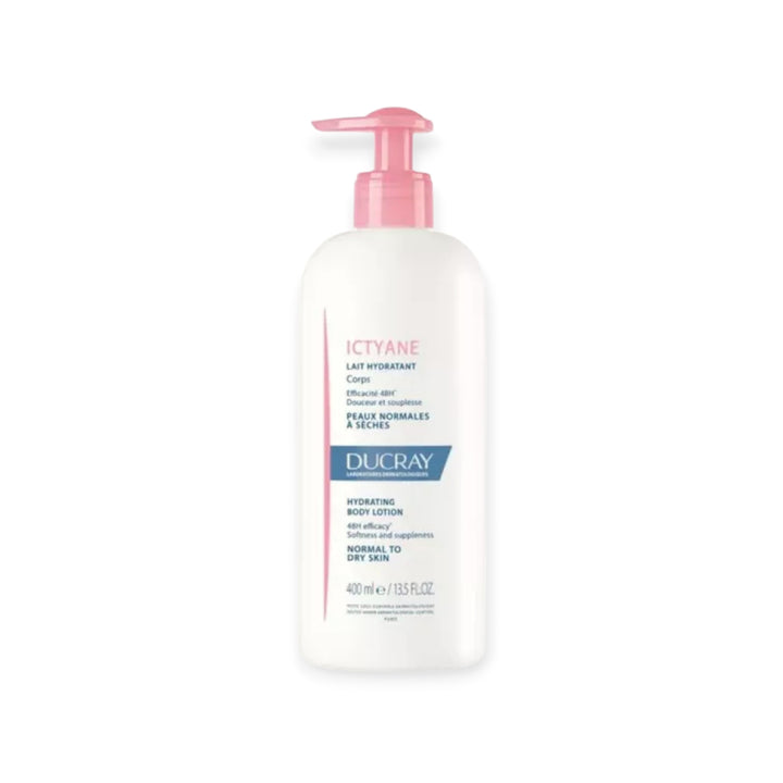 Ducray Ictyane Lait Hydratant Corps – Hydratation 48h – Peaux Normales à Sèches – 400 ml