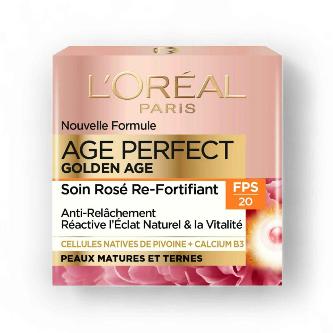 L’Oréal Paris Age Perfect Rosy Radiance Crème Jour SPF 20 | Soin Anti-Relâchement & Éclat avec Calcium B5 et Cellules de Pivoine