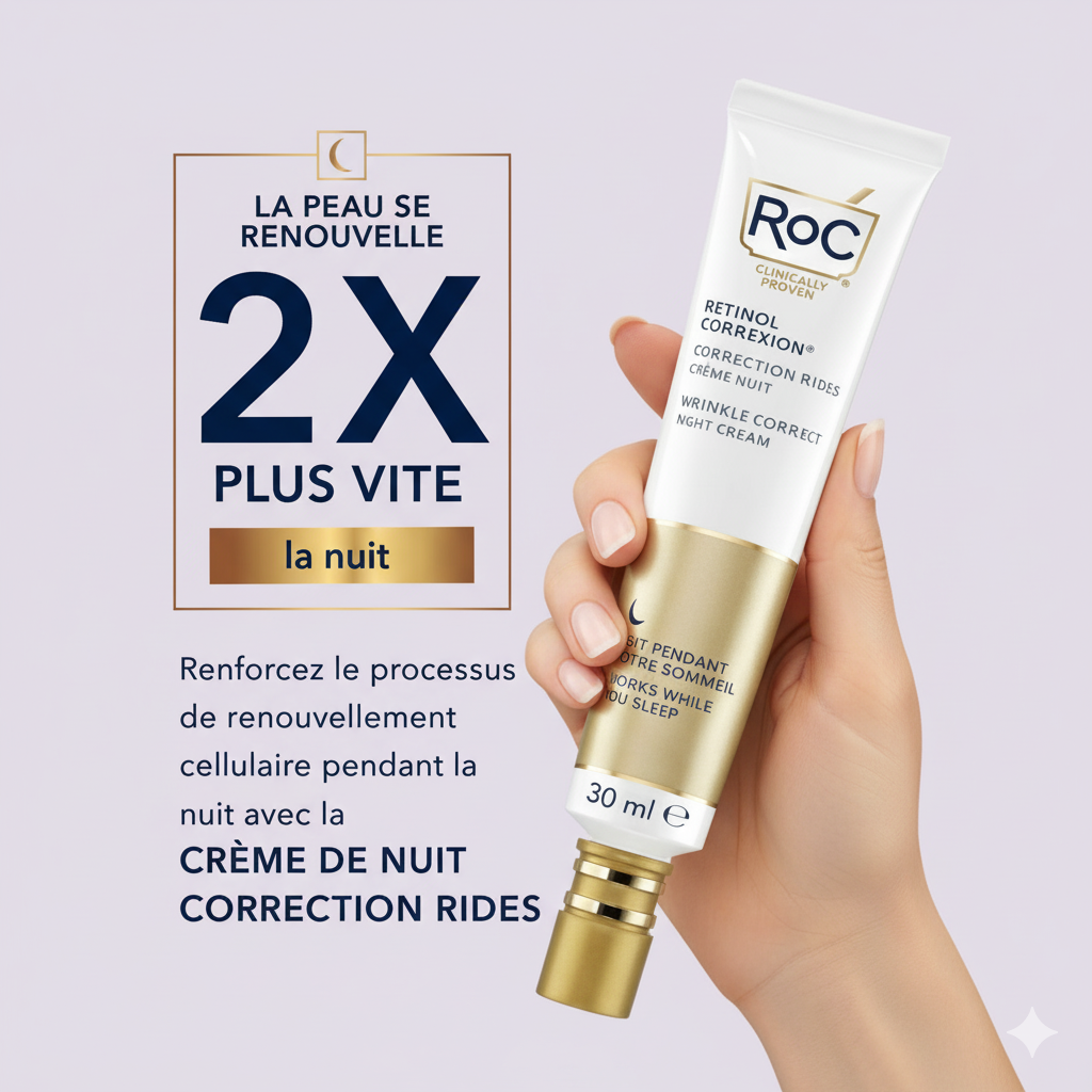 RoC Retinol Correxion Crème Nuit Anti-Rides – Soin Nuit Raffermissant au Rétinol Avancé - Wifna