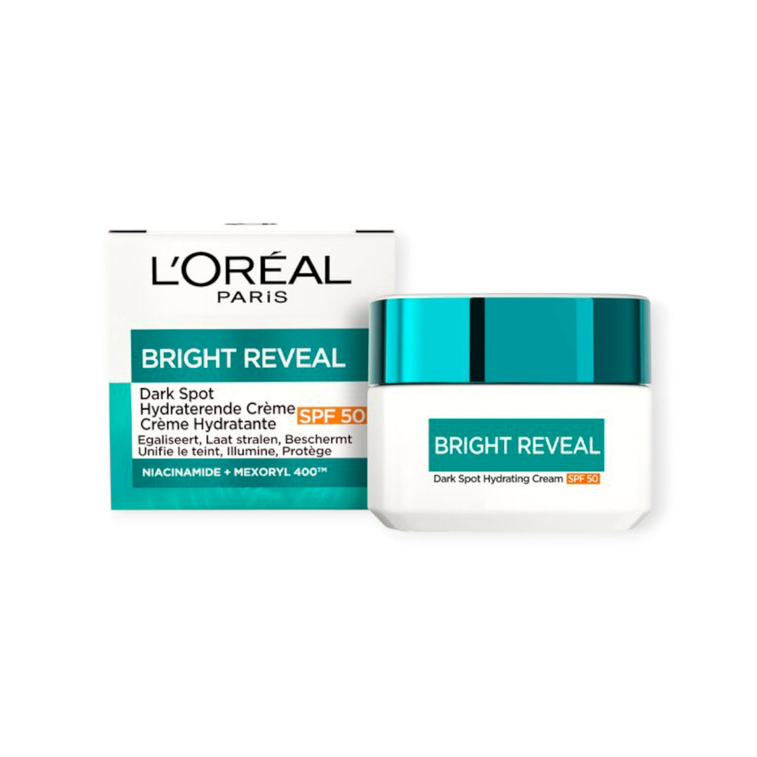 L’Oréal Paris Bright Reveal Crème Hydratante Anti-Taches SPF 50 – Éclat, Protection & Hydratation – 50 ml