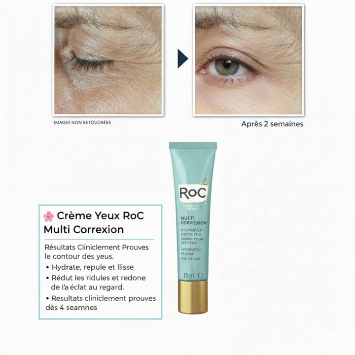 RoC Multi Correxion – Crème Yeux Éclat & Fermeté à la Niacinamide & Hexyl-R Complex - Wifna