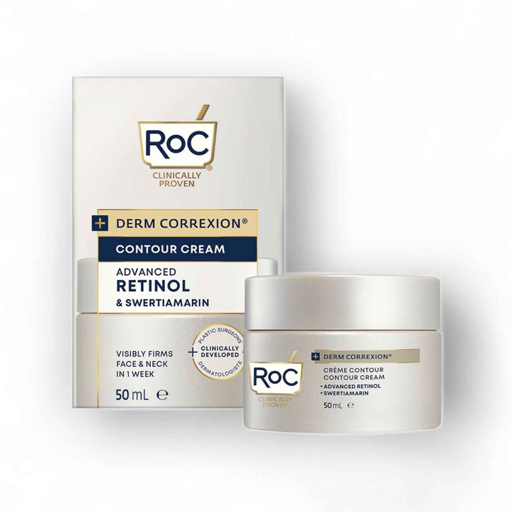 RoC Derm Correxion – Crème Contour Visage & Cou au Rétinol Avancé – 50 ml