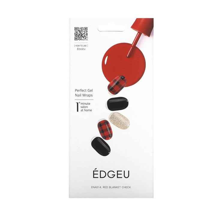 ÉDGEU - Perfect Gel Nail Wraps (ENA514 - Red Blanket Check)