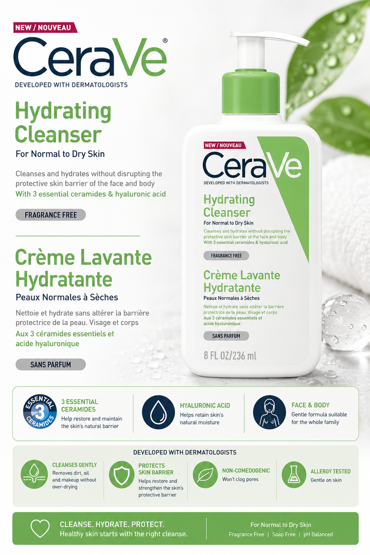 CeraVe - Crème Lavante Hydratante (236 ml)