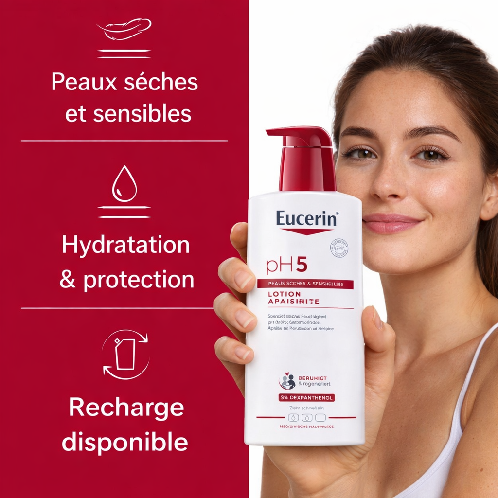Eucerin pH5 – Lotion Hydratante Ultralégère Peau Sensible – 400 ml