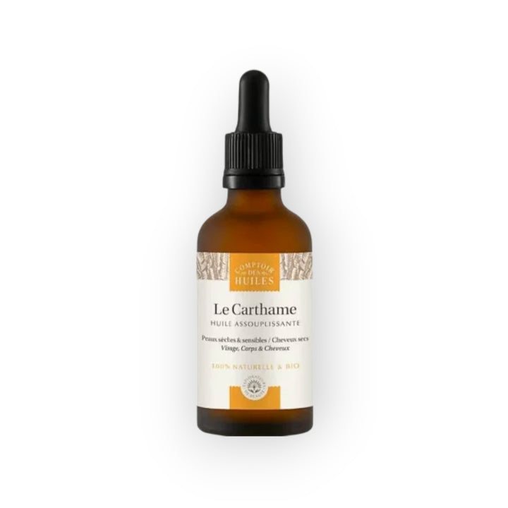 Huile de Carthame Bio – Assouplissante &amp; Apaisante | Visage &amp; Cheveux | 100 % Naturelle et Certifiée Bio