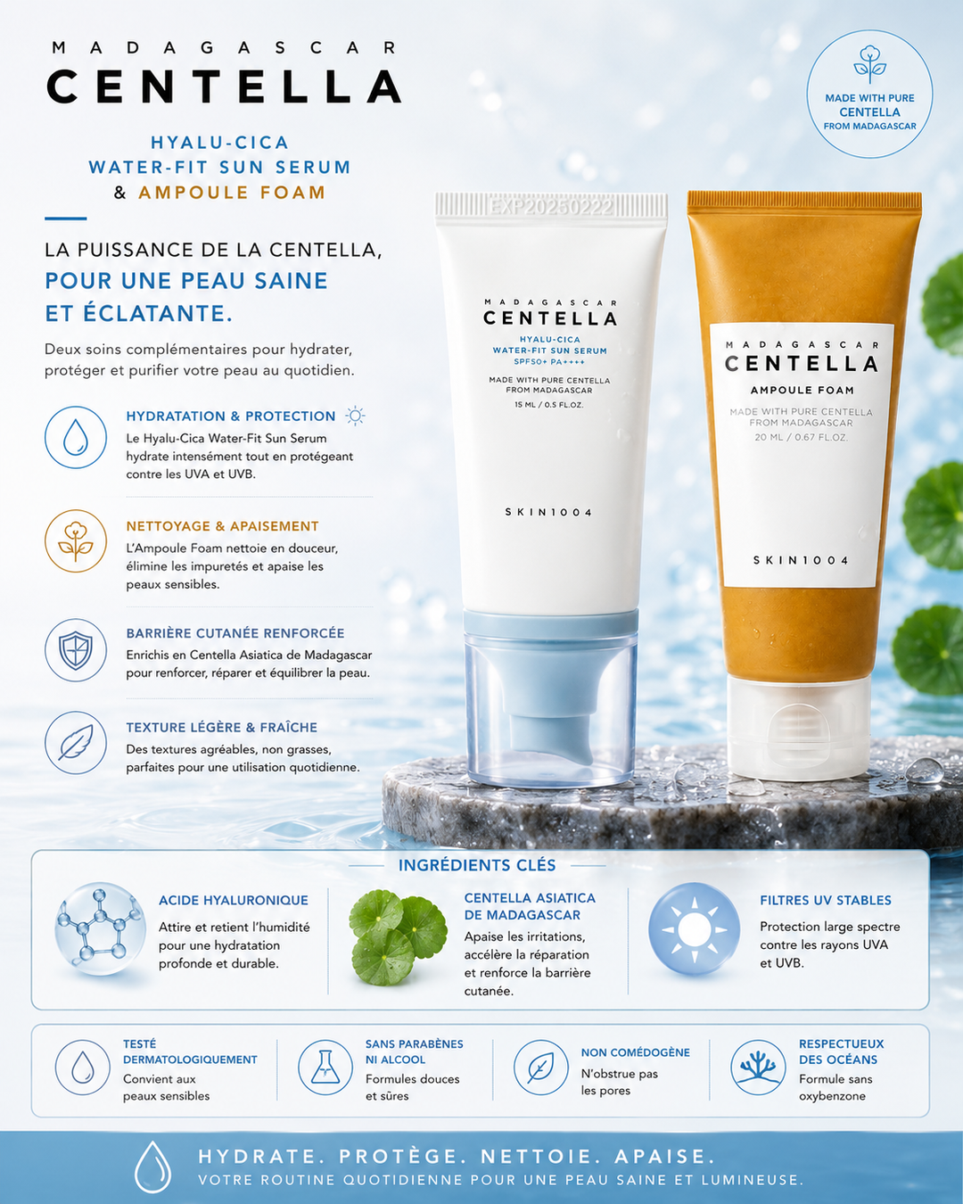 SKIN1004 - Kit Mini Voyage Madagascar Centella (Nettoyage &amp; Protection)