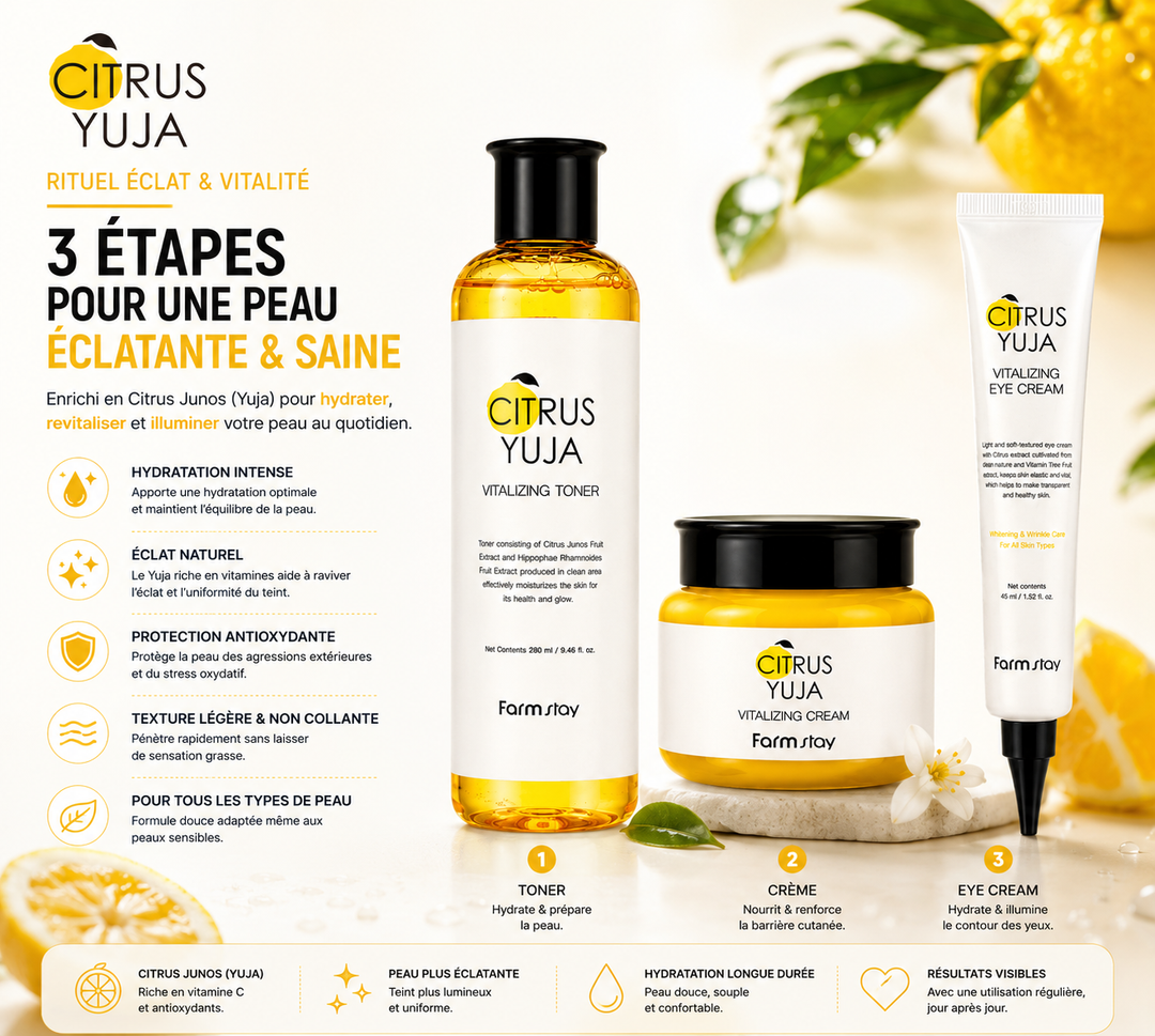 Routine Complète Citrus Yuja – Éclat &amp; Hydratation | Farmstay