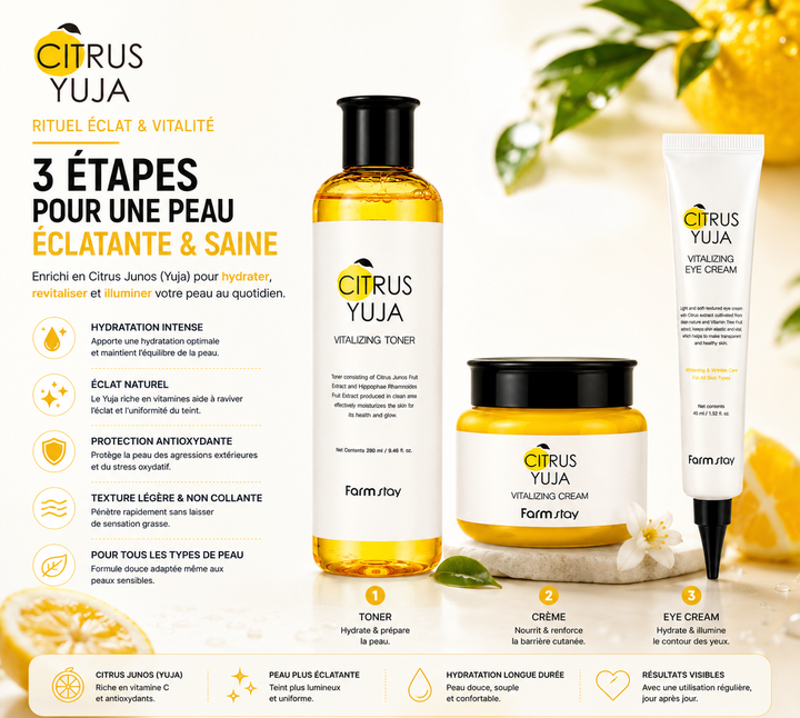 Routine Complète Citrus Yuja – Éclat &amp; Hydratation | Farmstay