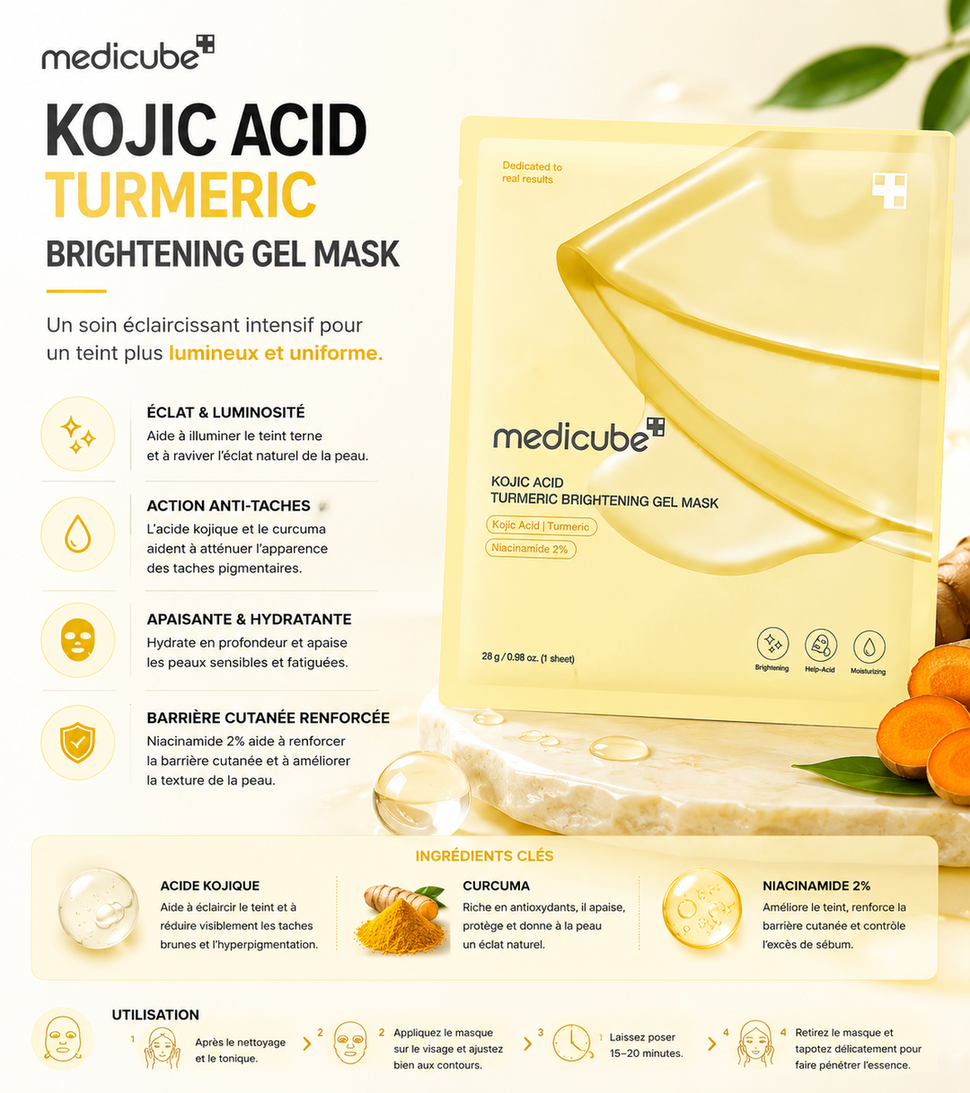 Medicube - Kojic Acid Turmeric Brightening Gel Mask (28 g)