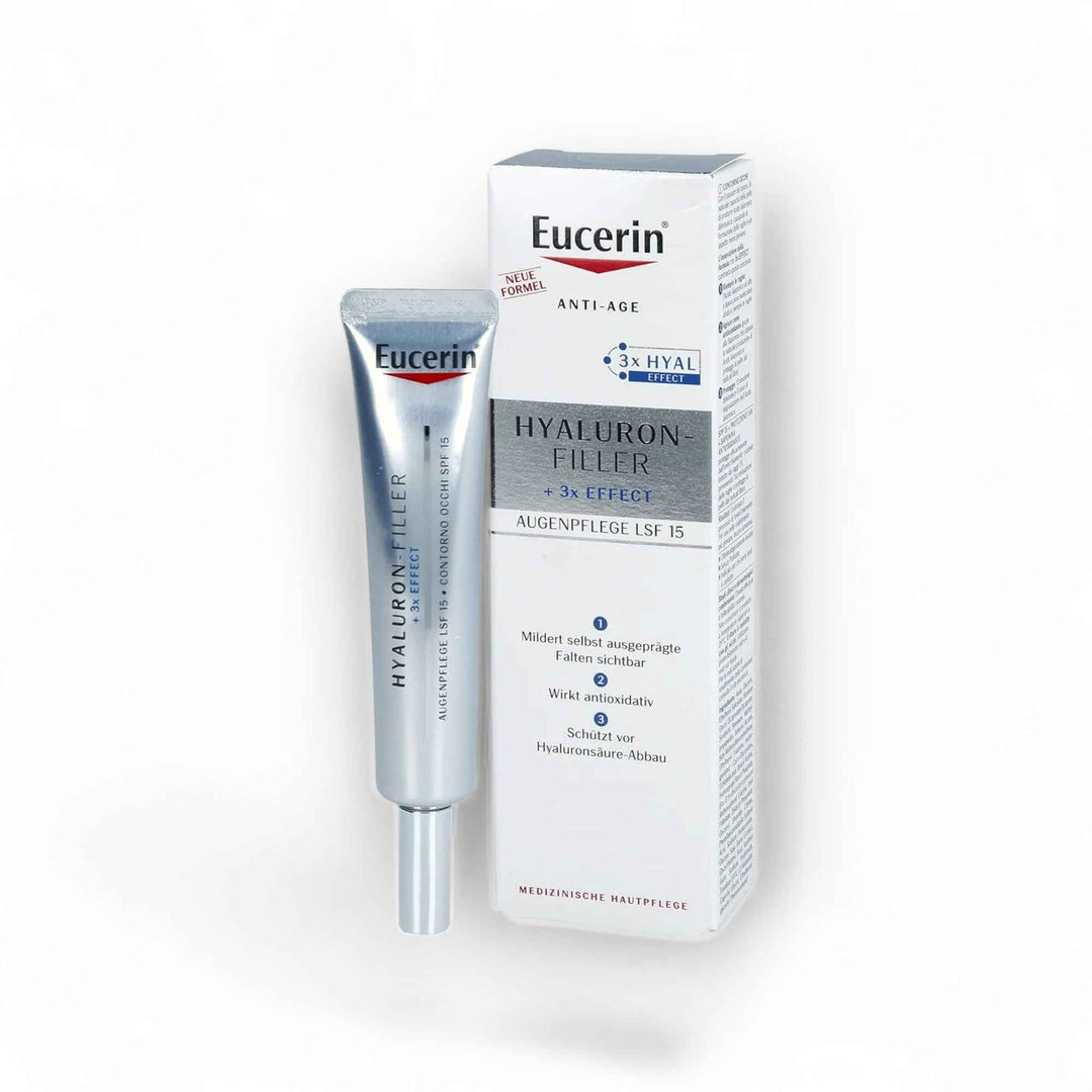 Eucerin Hyaluron-Filler +3x Effect Contour des Yeux SPF 15 – Soin Anti-Rides et Protecteur – 15 ml