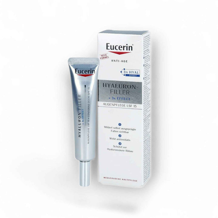 Eucerin Hyaluron-Filler +3x Effect Contour des Yeux SPF 15 – Soin Anti-Rides et Protecteur – 15 ml