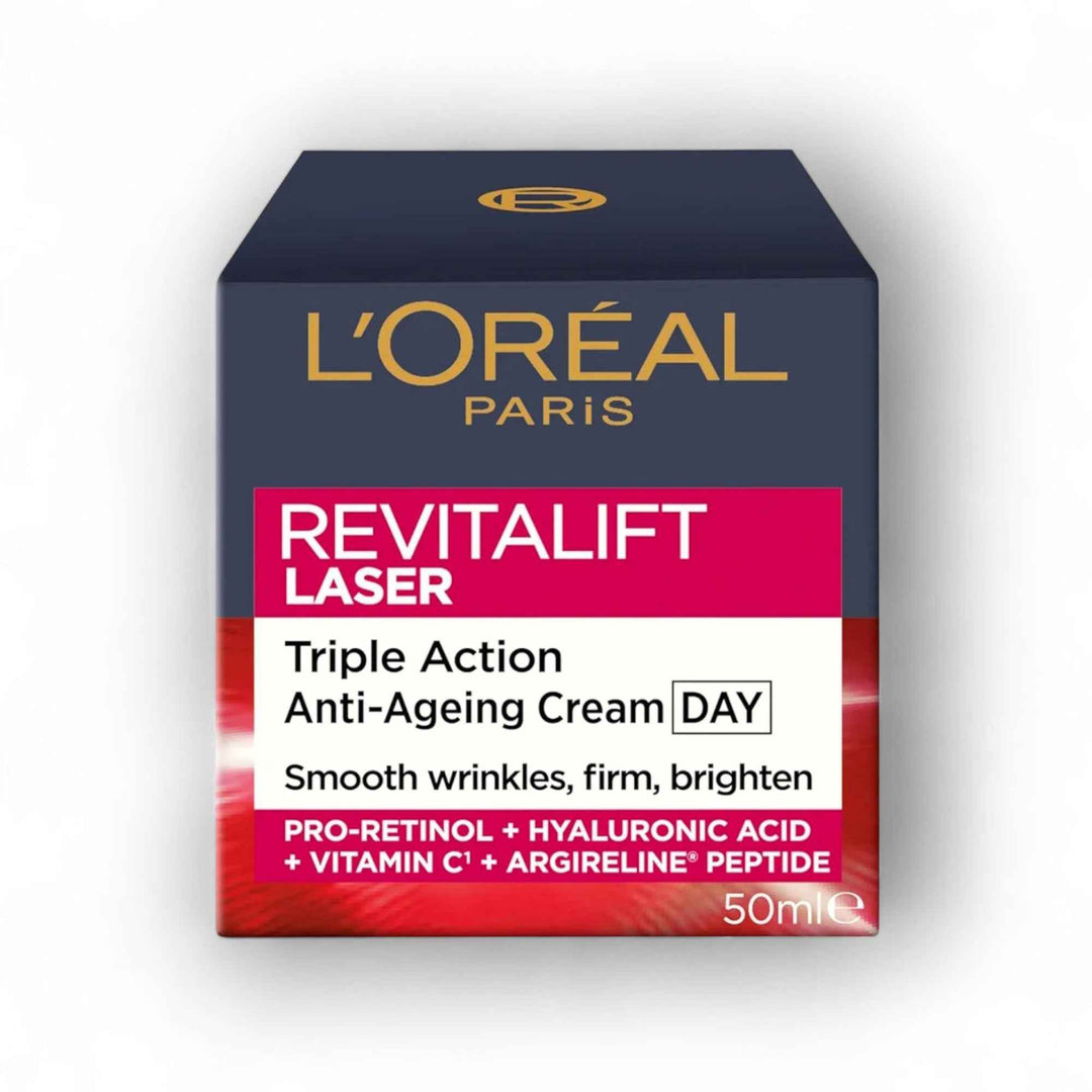 L’Oréal Paris Revitalift Laser Crème de Jour Anti-Âge – Action Triple : Rides, Fermeté, Éclat – 50 ml