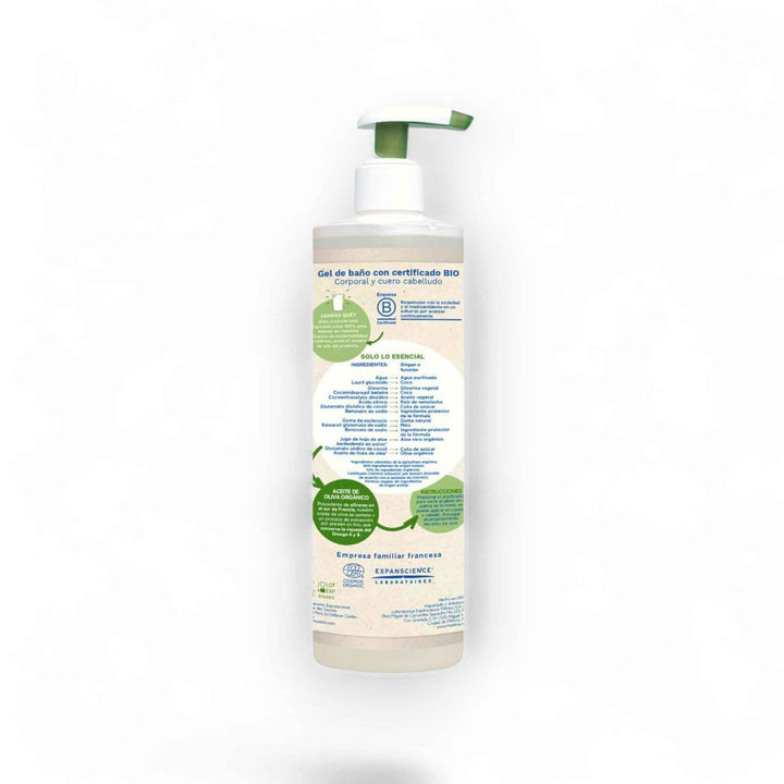 Mustela Gel Lavant Famille BIO – Corps & Cheveux – Huile d’Olive Bio – Sans Parfum – 400 ml