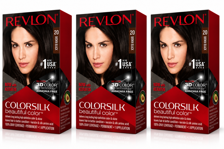 Revlon ColorSilk Beautiful Color 20 Brun Noir – Coloration Permanente Sans Ammoniaque