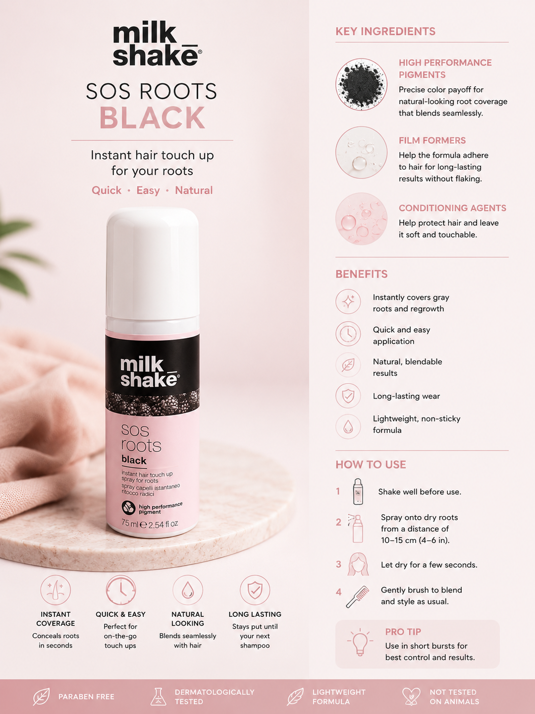 🖤 Milk Shake SOS Roots Black – 75 ml