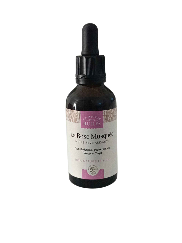 Huile de Rose Musquée Bio – Revitalisante & Anti-Âge | Visage & Corps | Réduit Rides & Taches Brunes | 100 % Naturelle et Certifiée Bio