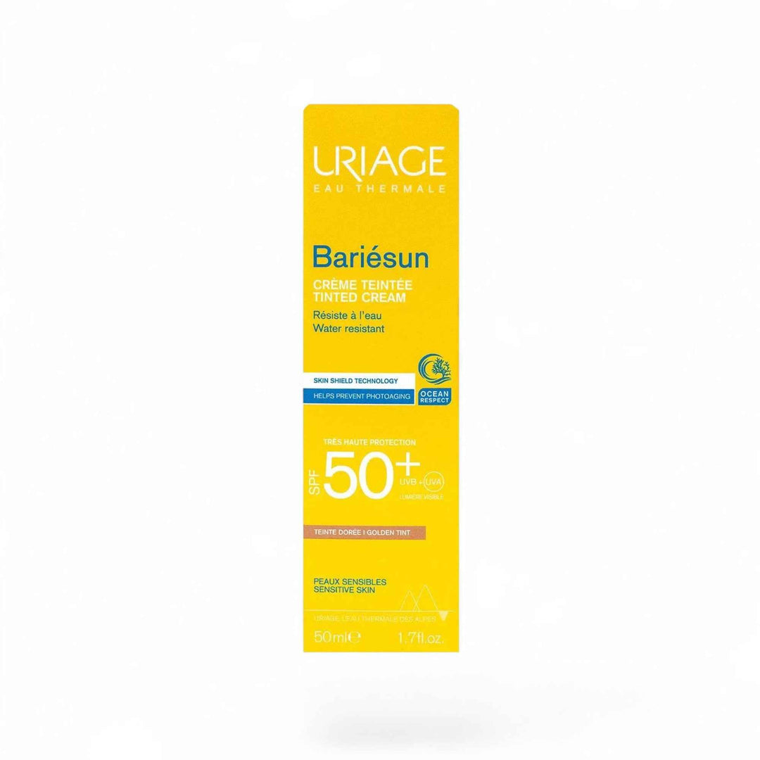 Uriage Bariésun Crème Teintée SPF 50+ – Crème Solaire Teintée Haute Protection – Résistante à l’Eau – 50 ml