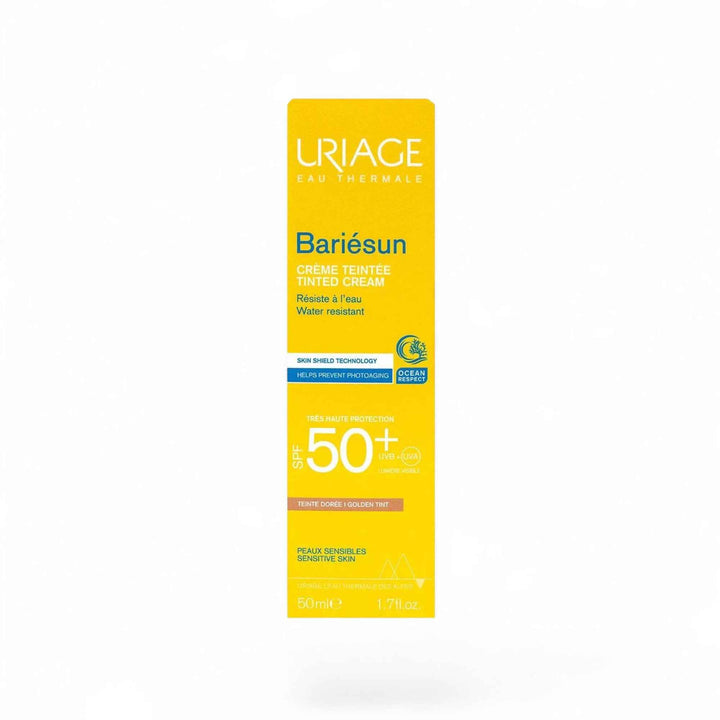 Uriage Bariésun Crème Teintée SPF 50+ – Crème Solaire Teintée Haute Protection – Résistante à l’Eau – 50 ml