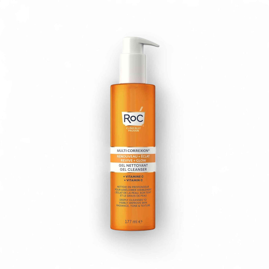 RoC Multi Correxion – Gel Nettoyant Éclat Revive + Glow à la Vitamine C – 177 ml